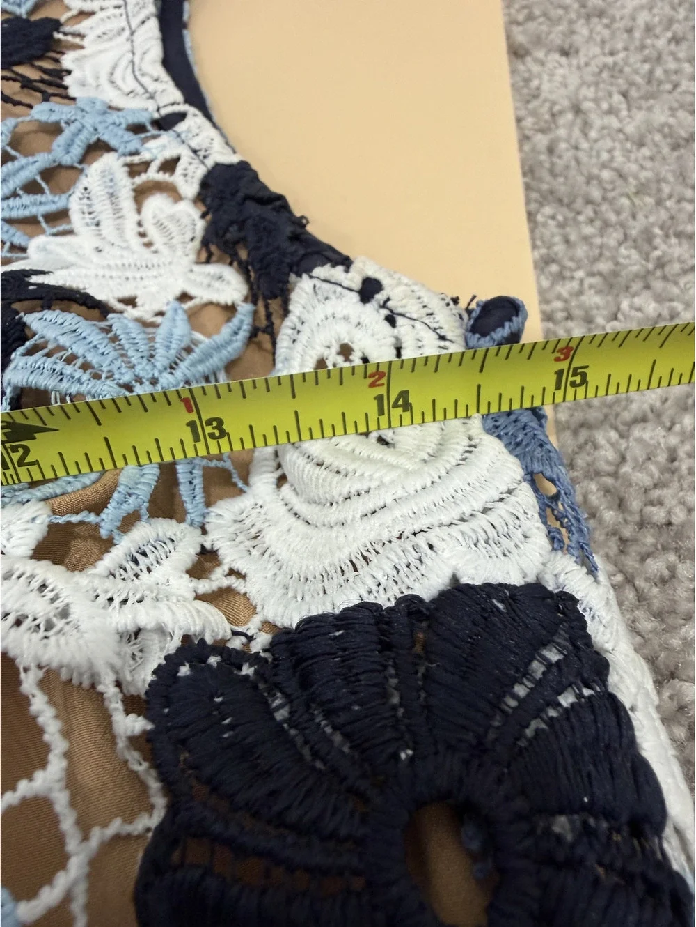Michael Kors Blue Floral Lace Sheath Dress Tan Lining Size 2 Boho Chic [COPY]